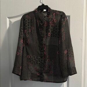 Floral Black and Pink Women's Top